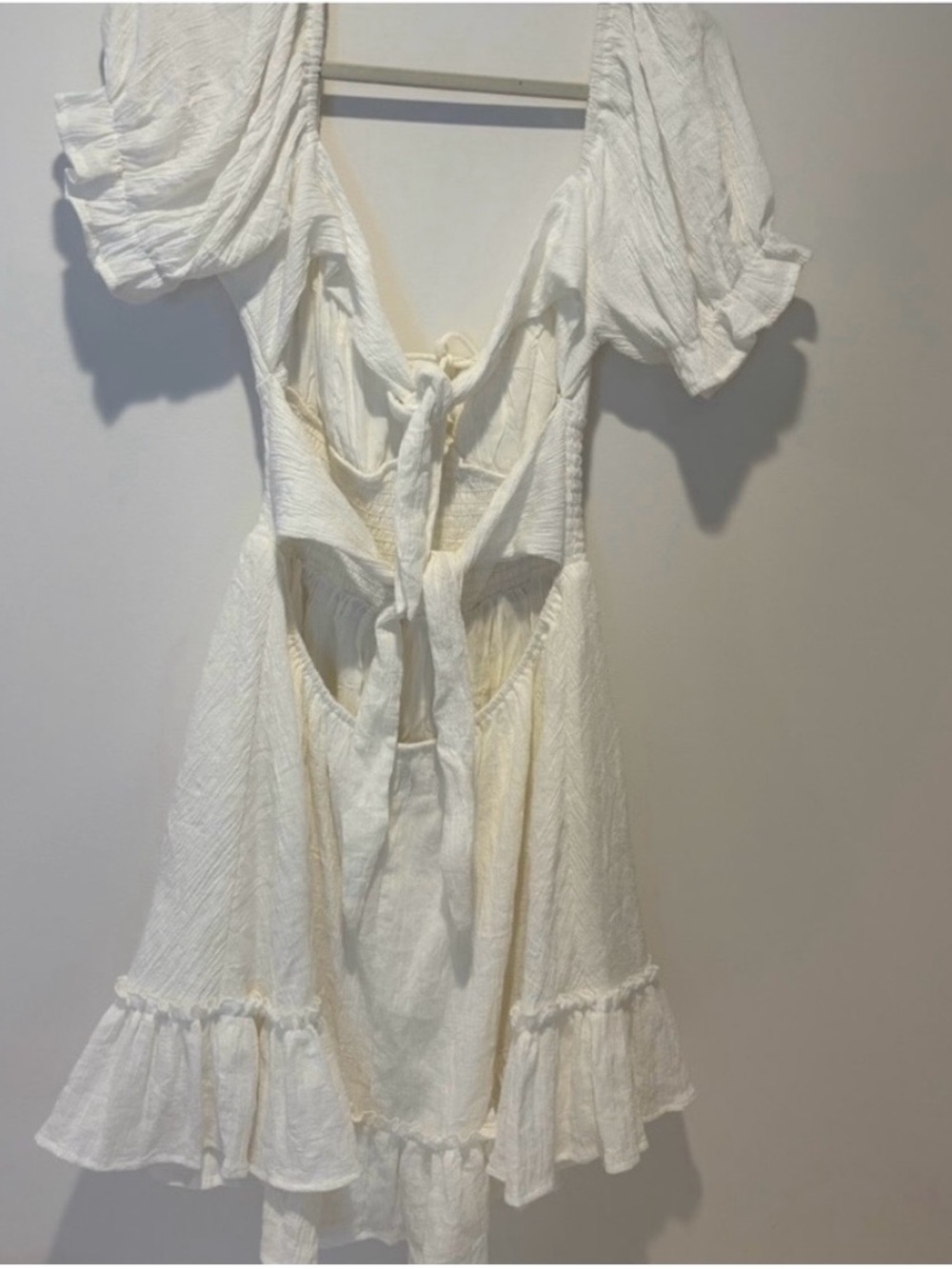 Indigo White Eyelet Ruffle Mini Dress - Picture 6 of 9